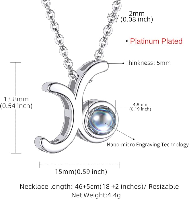 Custom4U Personalized Initial Picture Necklace for Women, Projection Necklace with Picture Inside, Gold/Silver Letter Pendant Necklace, Custom Photo Gifts for Mom Wife Birthday Valentines