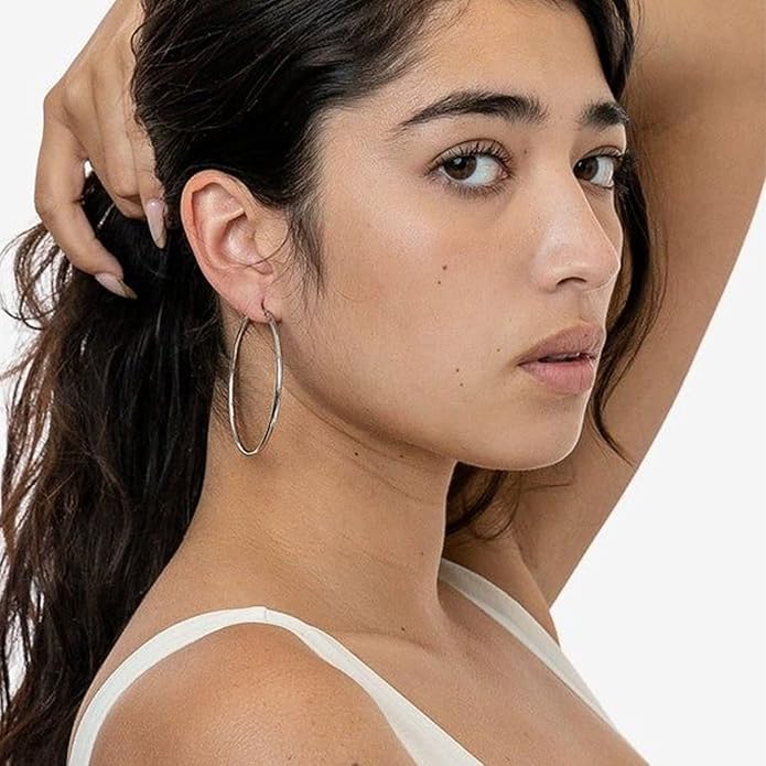 925 Sterling Silver Earrings Large Rhinestone Hoop Earrings Big Cubic Zirconia Hoop Earrings Thin Rhinestones Round Hoop Earrings for Women 20/30/40/50/60/70mm Sparkly Hoops With Crystals for Womens