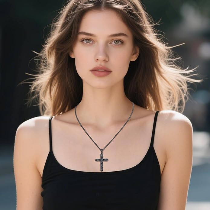 Cross Necklace for Men 925 Sterling Silver Celtic Cross Pendant Christian Jewelry Religious Christmas Gifts for Women