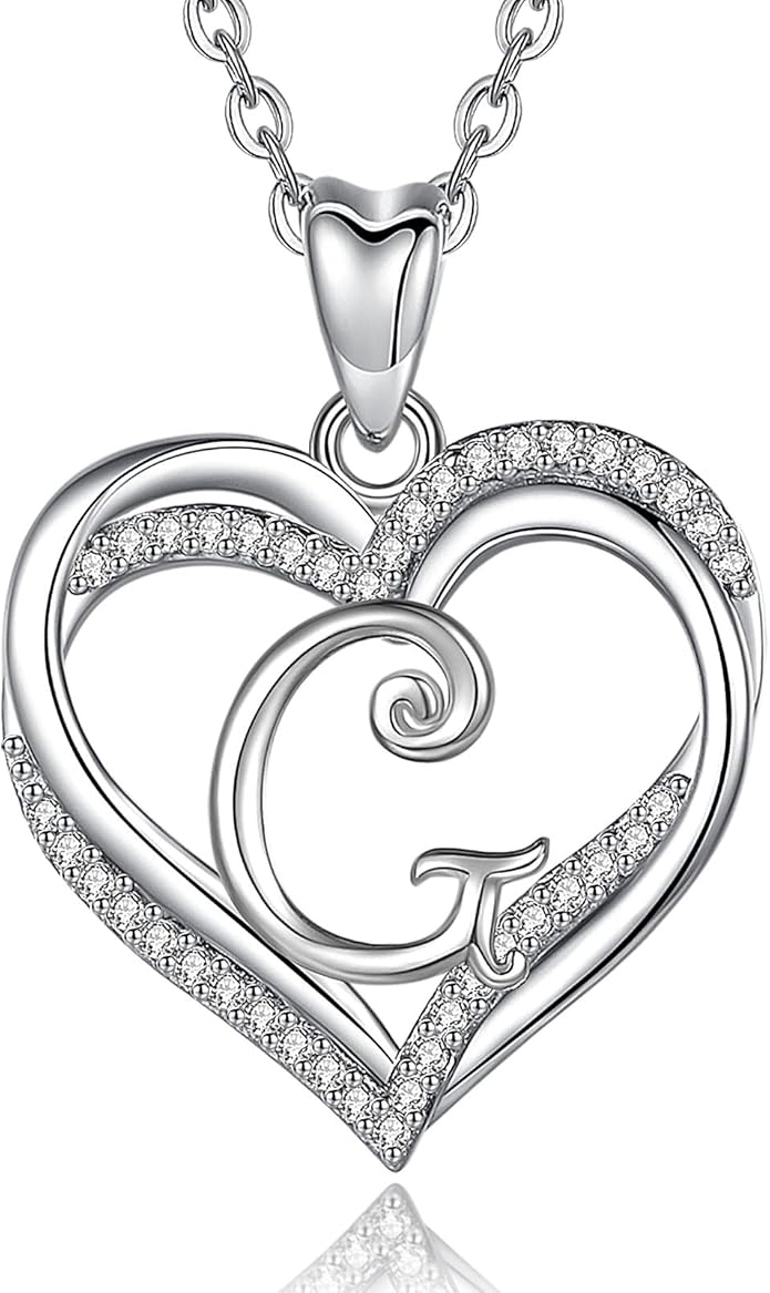 INFUSEU Unique Initial Necklaces for Women Girls Small Heart Letter Jewelry, Meaningful Personalized Gifts