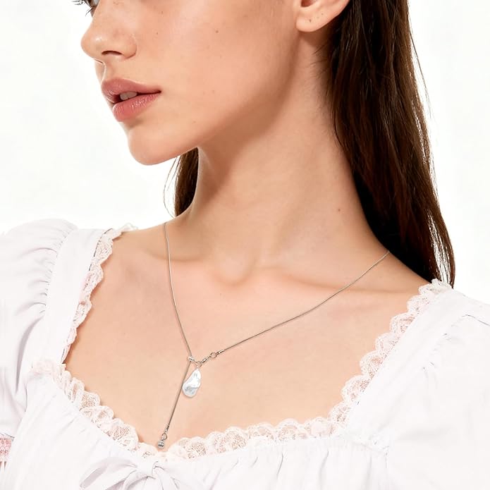 Irregular Y2k Long Y-shaped Necklace with Zircon Inlaid Sparkling Brick Tassel Pendant Double-Layer Chain High-end Fashion Accessory Women's