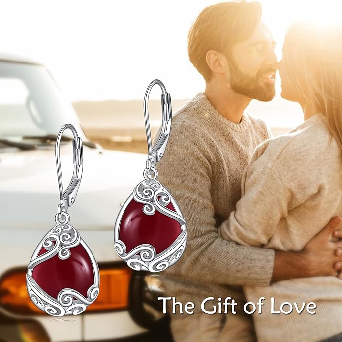 Moonstone Filigree Drop Dangle Teardrop Earrings 925 Sterling Silver Moonstone Leverback Earrings for Women Jewelry Gifts