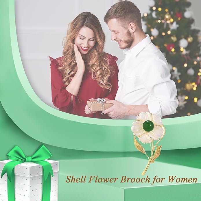 Flower Brooch for Women Girls Flower Rhinestone Brooch Gold Plated Lapel Pin Clothing Accessory Wedding Gift Fashion Jewelry for Mom Wife