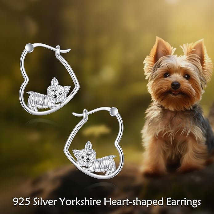 YFN Animal Earrings Sterling Silver Animal Heart Hoop Dangle Earrings Cute Jewelry Gifts for Women