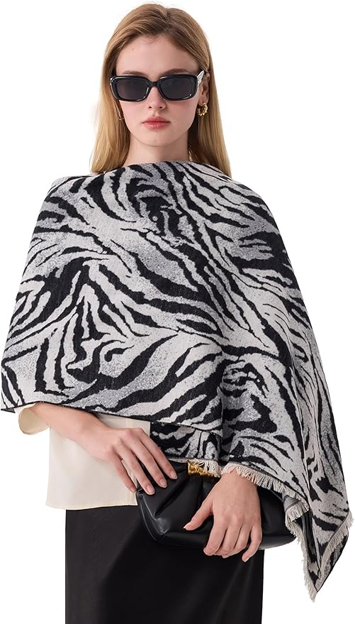 ZHE JIN Luxurious Silk Scarf Shawl Wraps for Women, Warm Scarves Winter Gift, 100% Brushed Mulberry Silk
