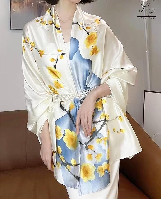 Hioyiwse Shawl Scarf For Women Lightweight Scarves Floral Pattern Formal Evening Dressesformal Shawl Summer Wraps
