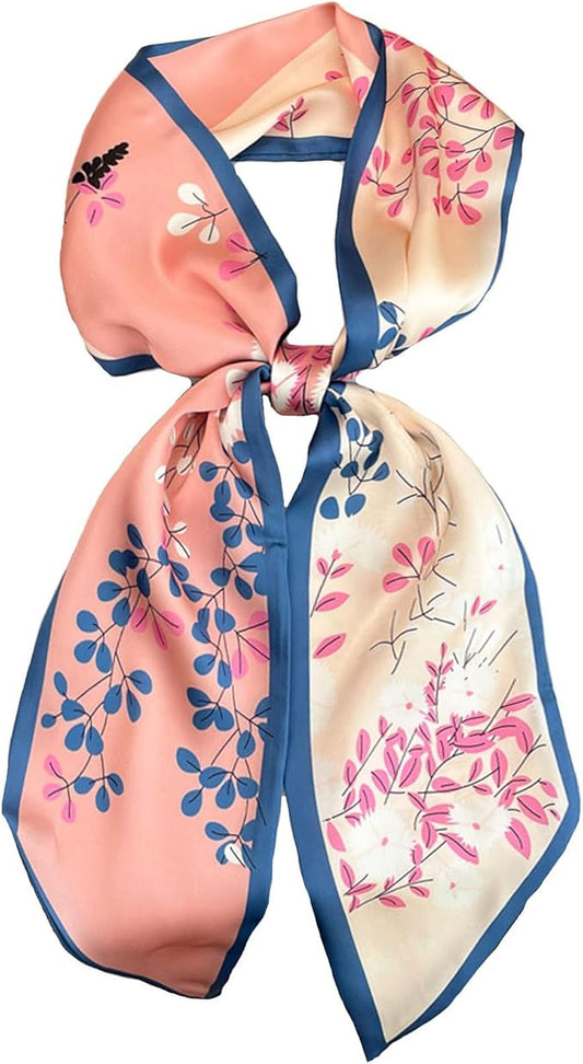 Hioyiwse Head Scarf Hair Neck Scarves For Women Purse Bag Scarfs For Handbags Silky Long Thin Satin Headscarf Fashion