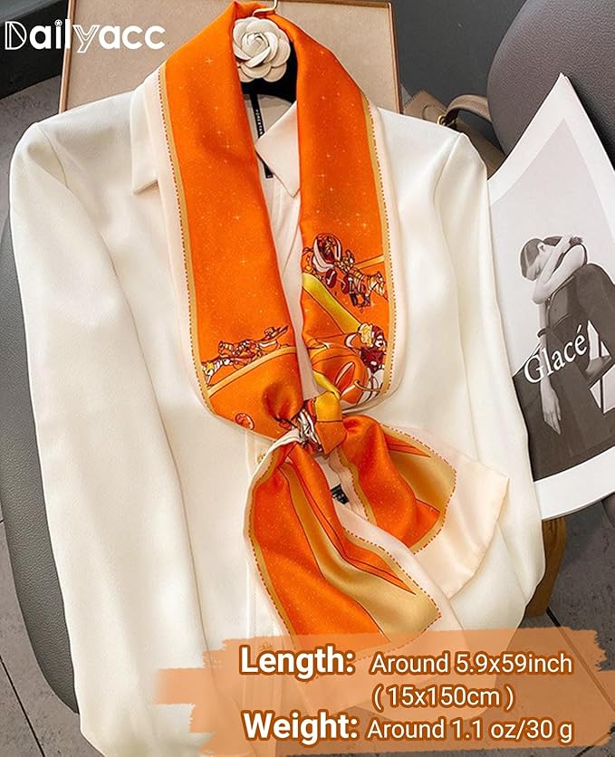 Dailyacc Hair Scarf for Women Fashion Silky Satin Headscarf Wrap Breathable Lightweight Neck Scarves For Handbag
