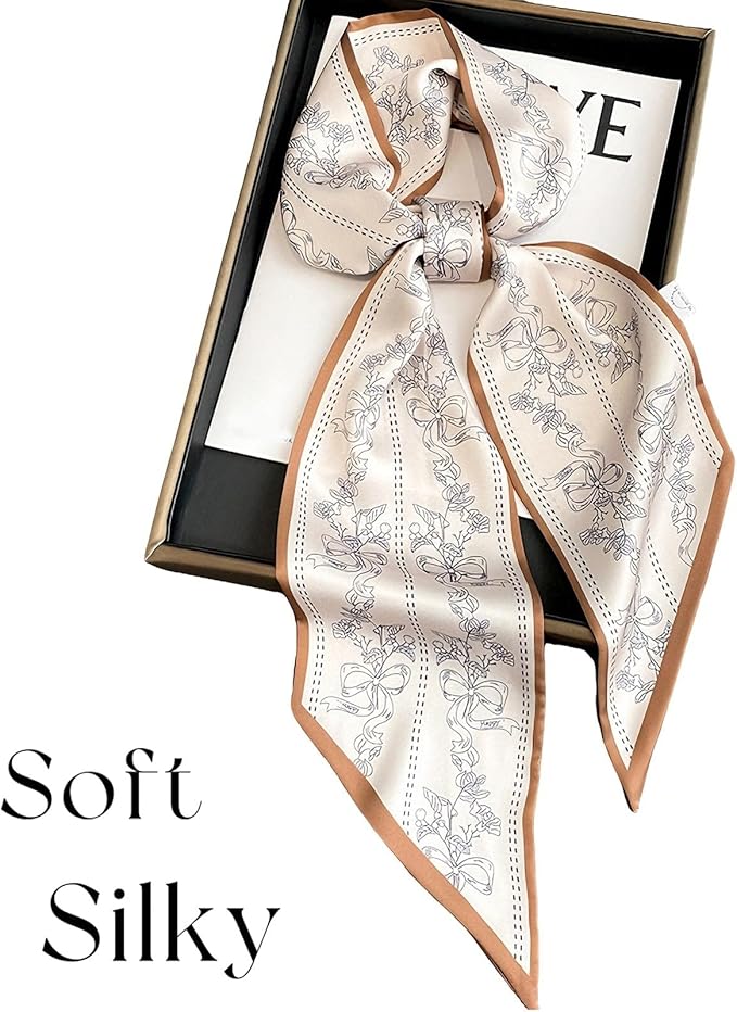 Dailyacc Hair Scarf for Women Fashion Silky Satin Headscarf Wrap Breathable Lightweight Neck Scarves For Handbag