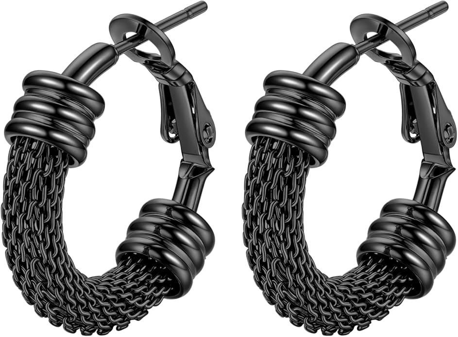 PROSTEEL 30/40/60/80/100mm Chunky Hoop Earrings For Women Gold Plated/Black Stainless Steel Hoops Earrings Statement Jewelry