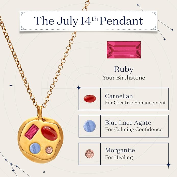 Birthdate 14k Gold Necklace for Women - 16-20in Adjustable 14 Karat Gold Chain with Lobster Clasp - Cadenas de Oro 14k Puro Para Mujer, Ladies Jewelry Birthstone