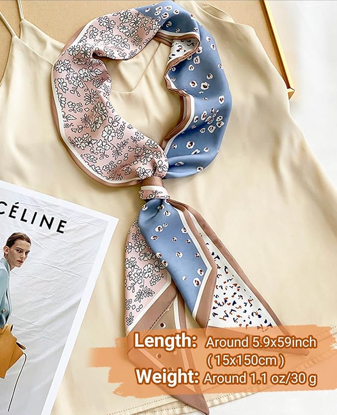 Dailyacc Hair Scarf for Women Fashion Silky Satin Headscarf Wrap Breathable Lightweight Neck Scarves For Handbag