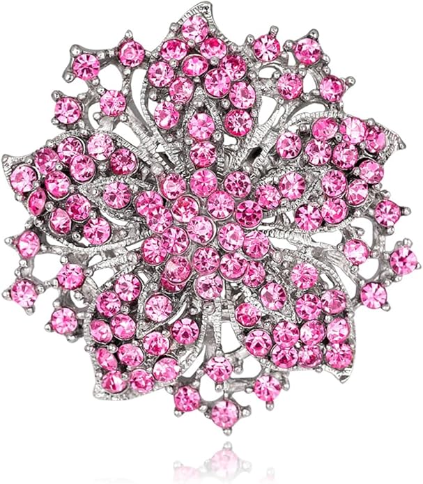 Rhinestone Bauhinia Flower Brooch Pin - Elegant Clothing Accessory for Women - Big Crystal Flower Brooch for Christmas, Halloween, Birthday, Party, Wedding Costume Jewelry
