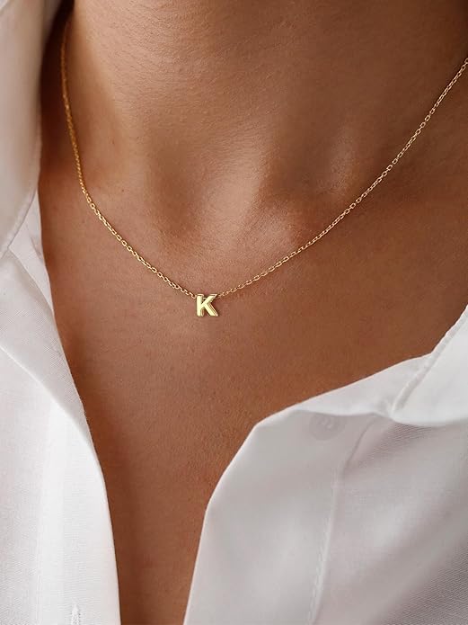 ChicSilver 925 Sterling Silver Initial Necklace for Women Dainty Letter Jewelry Personalized Gift