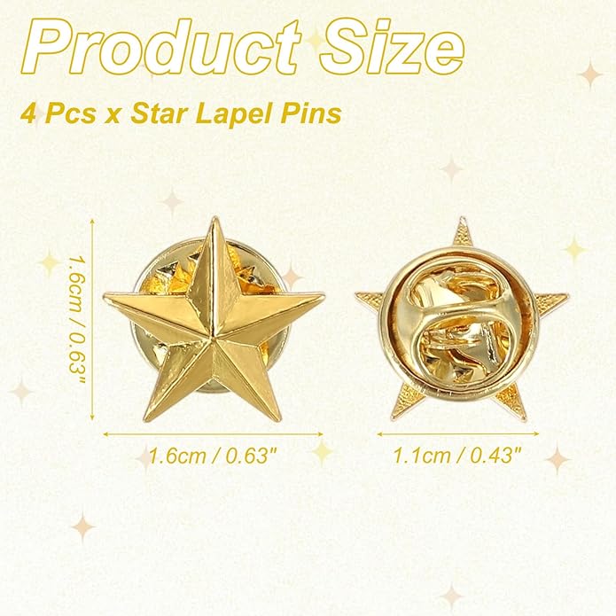 uxcell Star Lapel Pins, Award Pins Star Badge for Men Women Backpacks Hats Jackets Costume Accessories Celebration