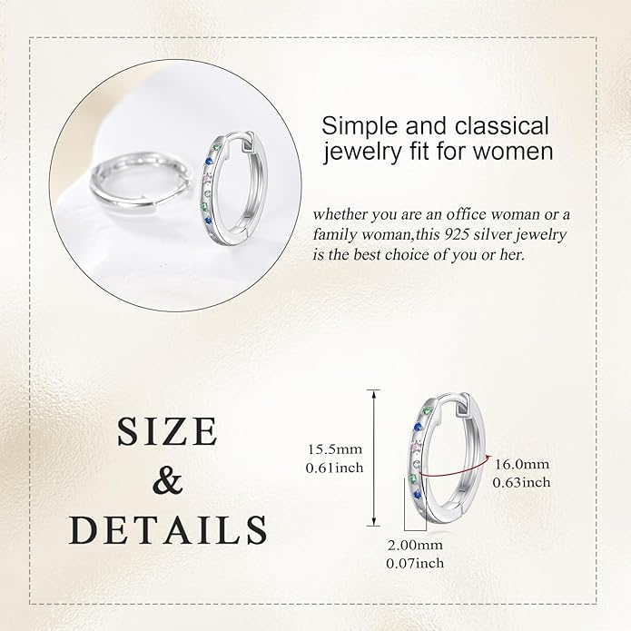 Sterling Silver Hoop Earrings Small Hoop Sun/Leaf/Triangle Huggie Earrings for Women Hypoallergenic