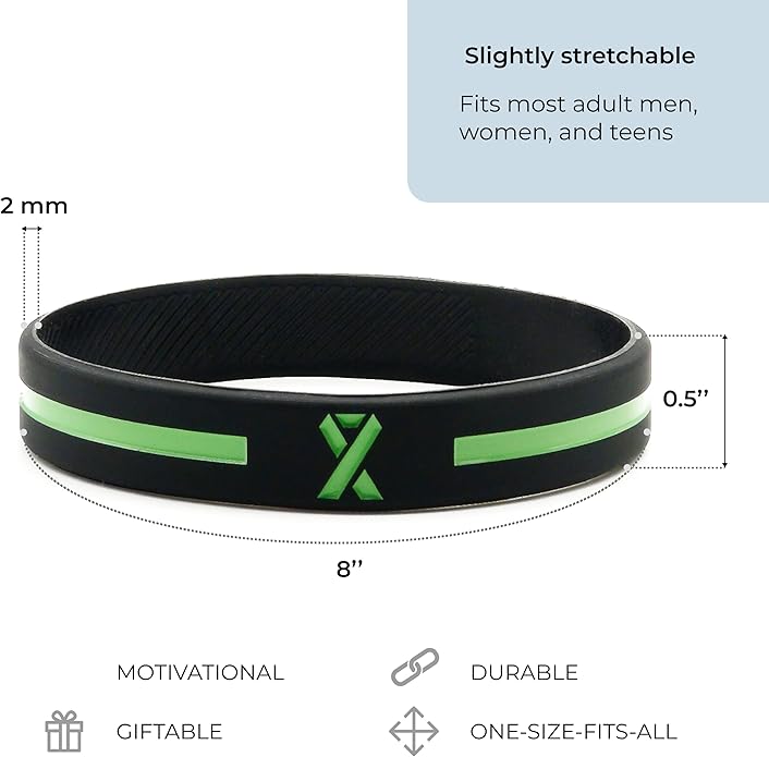 Inkstone Awareness Ribbon Silicone Bracelets (12-pack) - Wholesale Pack of 1 Dozen Unisex Wristbands for Men Women - Cancer Survivor Hospital Gifts Party Favors Giveaways Goodie Bag Items