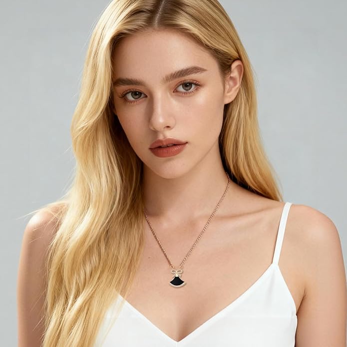 RONYOSTING Multi-Style Love Heart Necklace with Birthstone,14k White Gold Plated Sliver|Bow Pendant Necklaces for Christmas, Dainty Gifts for Birthday Valentine