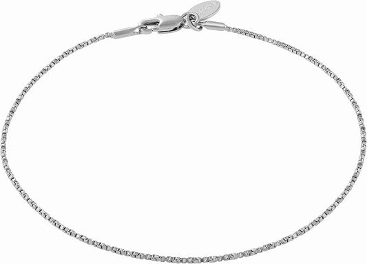 LIFETIME JEWELRY Womens Gold Anklet Twisted Box Chain Ankle Bracelet 24k Real Gold Plated