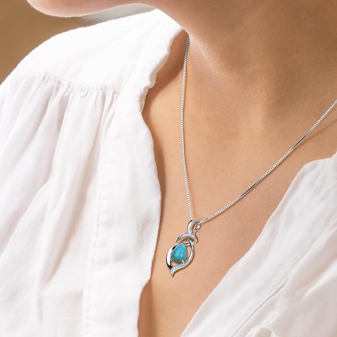 Birthstone Necklace for Women 925 Sterling Silver Necklace Birthday Gifts for Women Mom Wife 18"+2" Inch