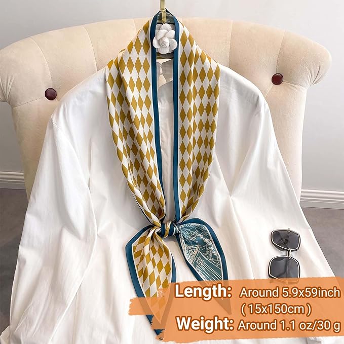 Dailyacc Hair Scarf for Women Fashion Silky Satin Headscarf Wrap Breathable Lightweight Neck Scarves For Handbag