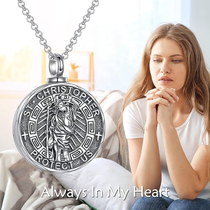 YFN Patron Saint Necklace Sterling Silver Amulet Medal Pendant Religious Protector Jewelry Gifts for Women Men
