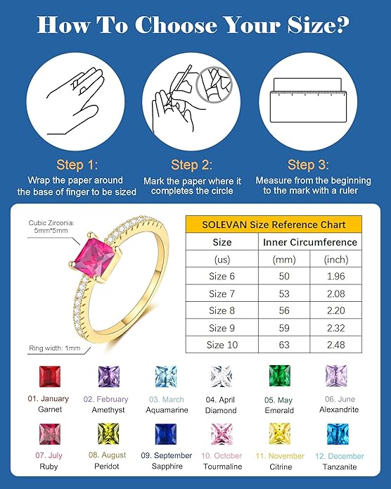 SOLEVAN Birthstone Gold Rings for Women Non Tarnish 14K Gold Plated Stackable Cubic Zirconia Thumb Rings Dainty Cute Emerald Eternity Band Pinky Ring Engagement Wedding Promise Rings Jewelry Gifts