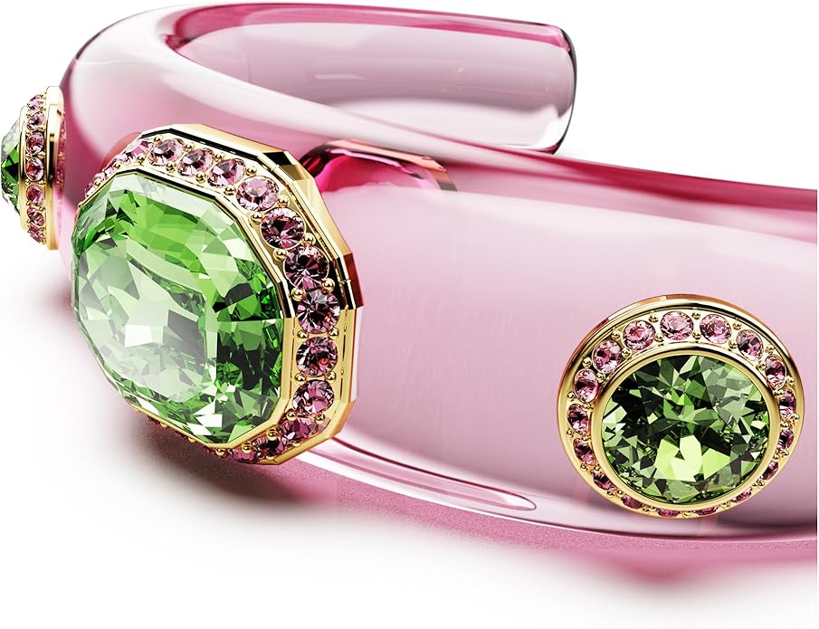 Swarovski Dulcis cuff, Mixed cuts, Multicolored, Gold-tone finish