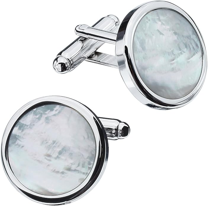 HAWSON Fashion Mother-of-Pearl Tuxedo Shirt Button and Cufflink Set, Specially Designed for Wedding Business