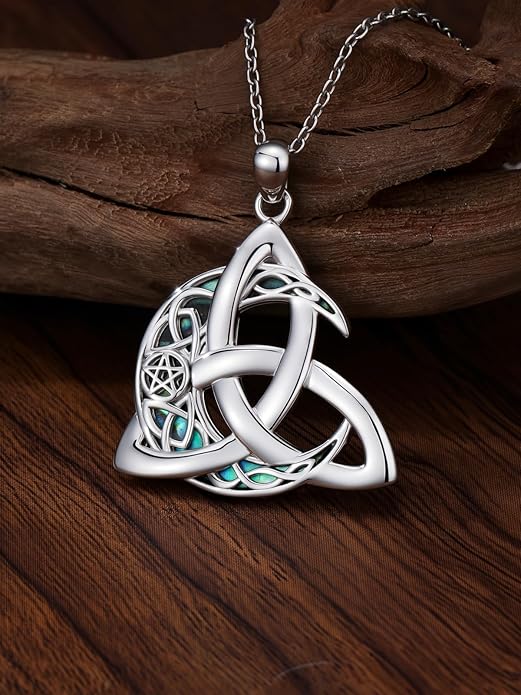 WINNICACA Christmas Gifts for Women Witches Knot Celtic Knot Necklace Sterling Silver Celtic Jewelry Protection Necklaces Irish Jewelry Birthday Gifts for Women Mom Wife Her