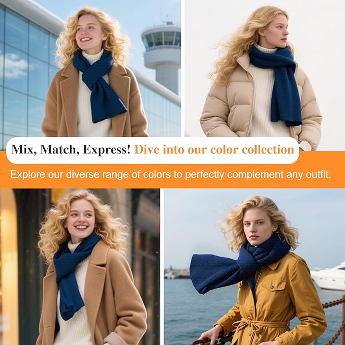 NUOHEMULE Luxury 100% Cashmere Scarf for Women & Men, 59''x10'' Extra Warm Winter Scarf, Blanket Scarves in Premium Gift Box