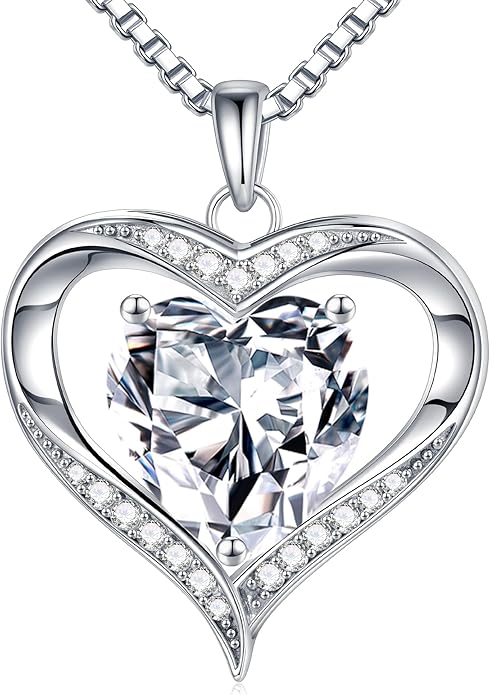 MOOSEA Moissanite Heart Pendant Necklaces for Women, 1-3ct D Color VVS1 925 Sterling Silver Anniversary Birthday Gifts for Women Wife Girlfriend Jewelry Moissanite Necklace
