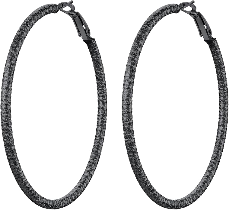 PROSTEEL 30/40/60/80/100mm Chunky Hoop Earrings For Women Gold Plated/Black Stainless Steel Hoops Earrings Statement Jewelry