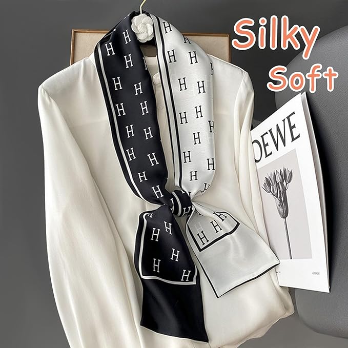 Dailyacc Hair Scarf for Women Fashion Silky Satin Headscarf Wrap Breathable Lightweight Neck Scarves For Handbag