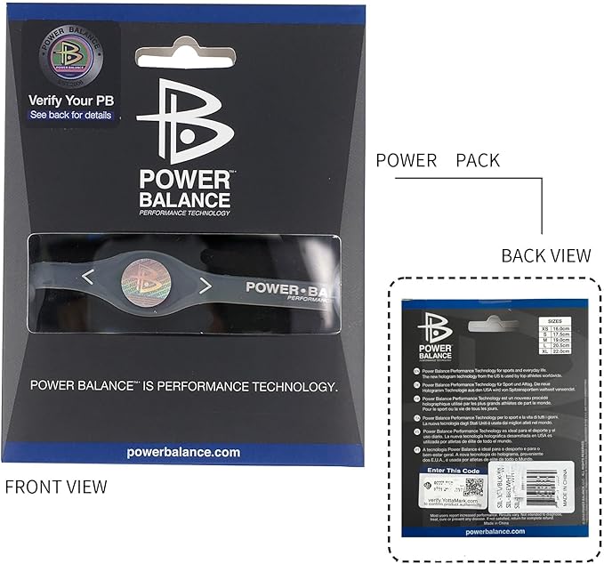 Power Balance The Original Genuine Performance Wristband, Silicone Rubber Wristbands Bracelets Sports Bracelet Wristband for Men Women, Power Bangles, Safe Waterproof Lightweight Durable