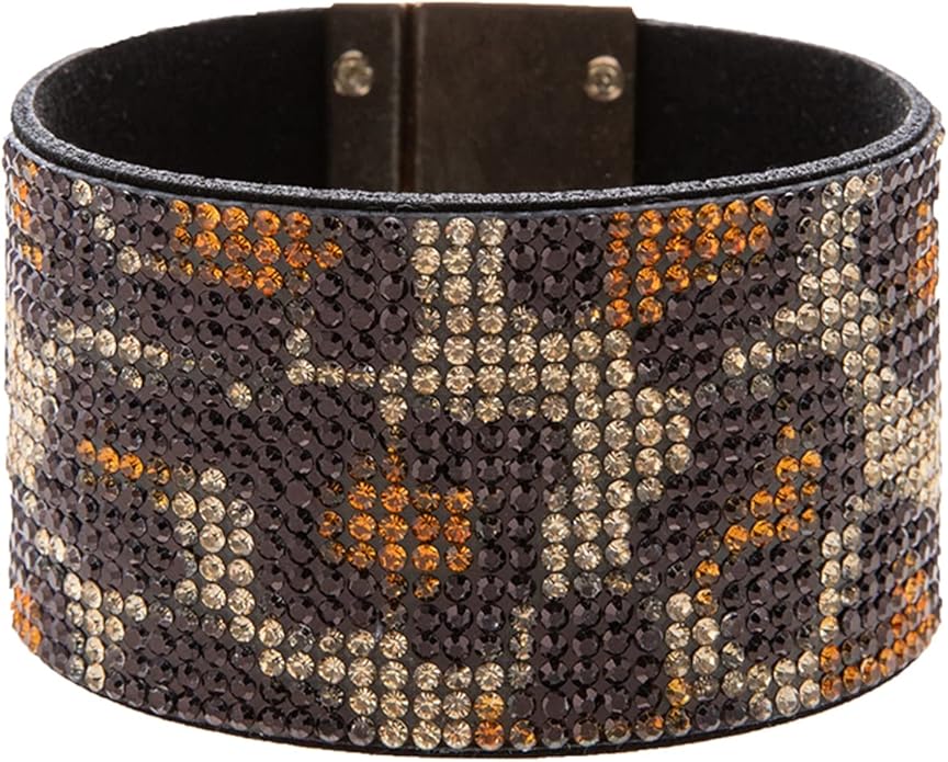Rantanto Braid Leather Wrap Bracelet Trendy Stackable Crystal Cuff Boho Gold Heart Bracelet Jewelry Gift For Women