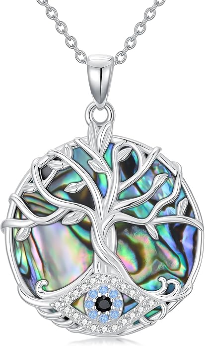 WINNICACA Sterling Silver Evil Eye Necklace Protection Crystal Pendant for Women Good Luck Vintage Evil Eye Pendant Jewelry Birthday Gifts for Women Friend Female