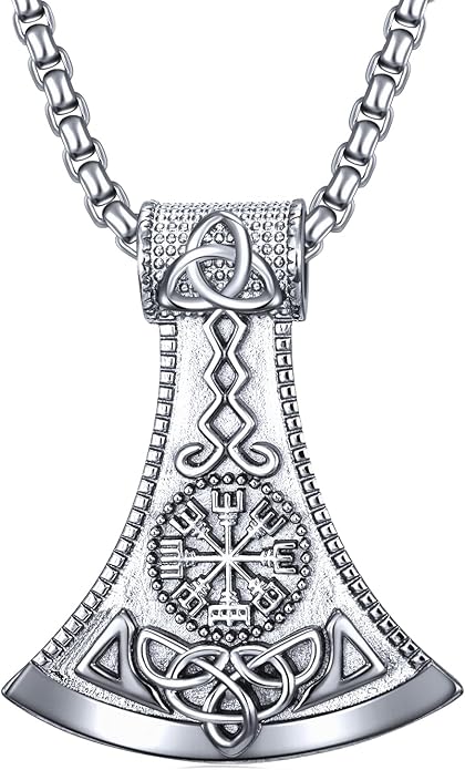 KoyeKei Viking Necklace for Men 925 Sterling Silver Viking Norse Pagan Jewelry Gifts for Women