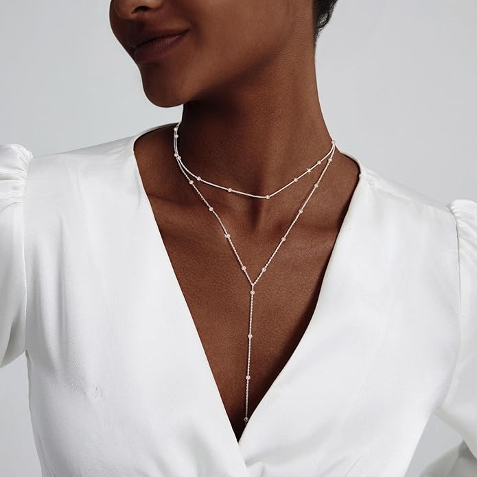 Gold Jewelry Set for Women - Dainty 14K Gold/Silver Plated Pearl Choker Necklace, Drop Earrings & Bracelets - Wedding Trendy Pearl Jewelry Gift