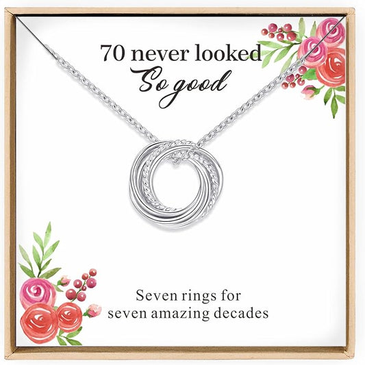 Birthday Gifts for Women Sterling Silver 30th 40th 50th 60th 70th 80th 90th Birthday Necklace For Her 3 4 5 6 7 8 9 Decade Jewelry 30 40 50 60 70 80 90 Years Old