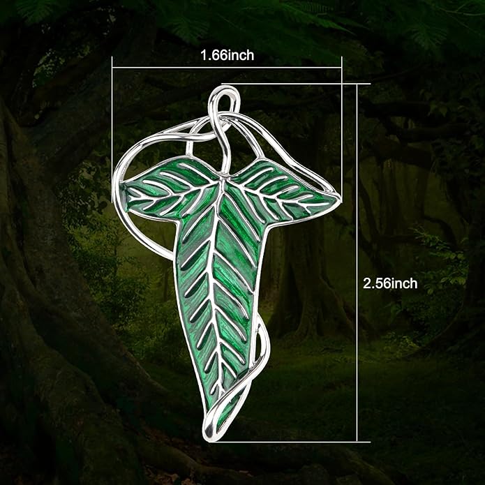EKZ Elegance Elven Green Tree Leaf Enamel Pin,Cloak Clasp Brooches Elven Keepsake Pin for Luck and Mystery – Perfect for Christmas Festive Attire and Cosplay Jewelry