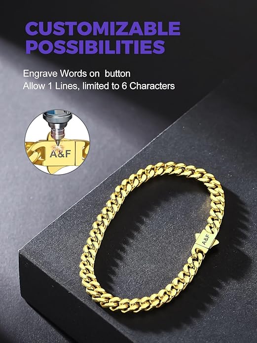 Richsteel 5/7/9/12mm Wide Miami Cuban Link Chain Bracelet for Men Women,Stainless Steel/Gold/Black Plated,7.4/8.2/9 Inch Length,Hip Hop Urban Street-wear Jewelry(Gift Wrapped)