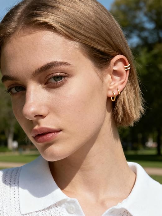Silvora 925 Sterling Silver Small Hoop Earrings for Women Huggie Earrings Hypoallergenic Cartilage Earrings Tiny Hoops 6mm/8mm/10mm/12mm/14mm/16mm/18mm/20mm
