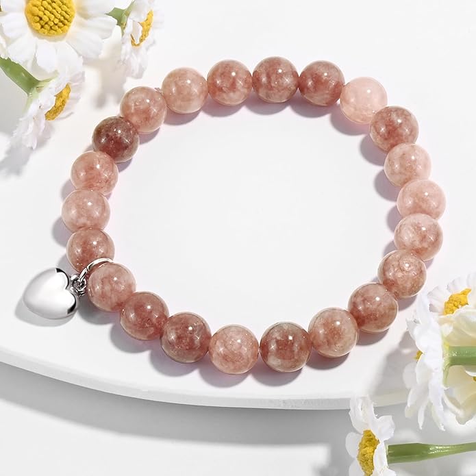 VIBILIA Cross Beaded Bracelets for Women, Inspirational Natural Heart Religious Bracelets for Women, Birthday Christian Gifts for Women on Thanksgiving Christmas Gifts