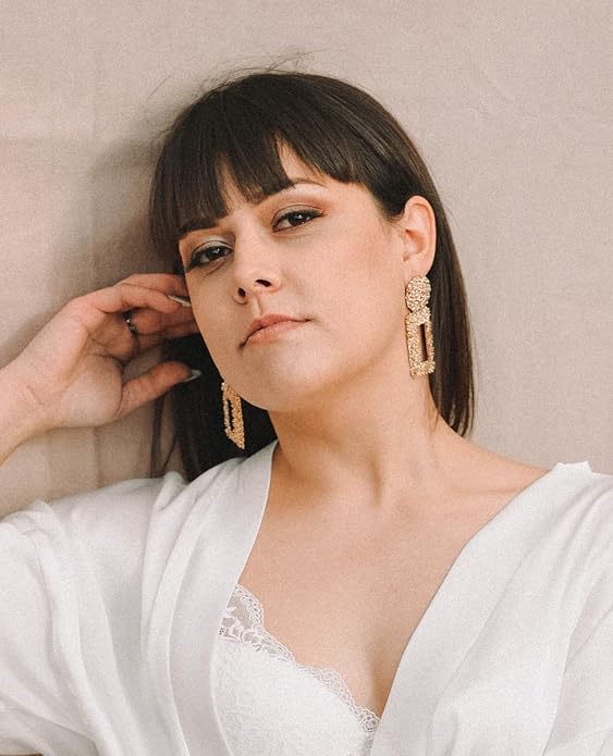 Ginkgo Leaf Flower Earrings, Gold Geometric Statement Earring, Big Fashion Design Boho Drop Dangle Earrings