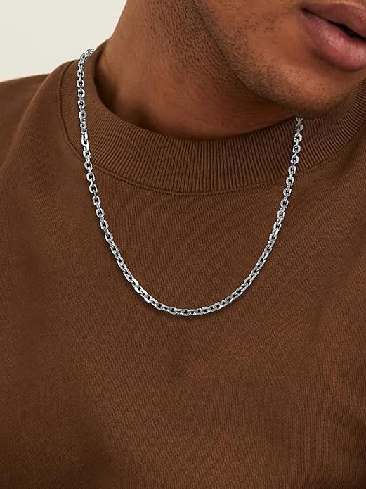 Hoyazvet Cable Chain Stainless Steel Necklace for Men Women, 3/5/8/10/13MM Width, 18K Gold Plated/Black Metal/316L Stainless Steel Sturdy Rolo Link Chain Necklace, 18-30inch Length