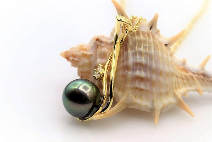 Tahitian Black Pearl Necklaces for Women - Anniversary, Birthday, Valentines Day Gifts for Wife, Girlfriend, Mom - Chaulri 925 Sterling Silver Genuine Real Pearl Jewelry - Regalo de Aniversario para Esposa - Collar de Perlas para Mujer