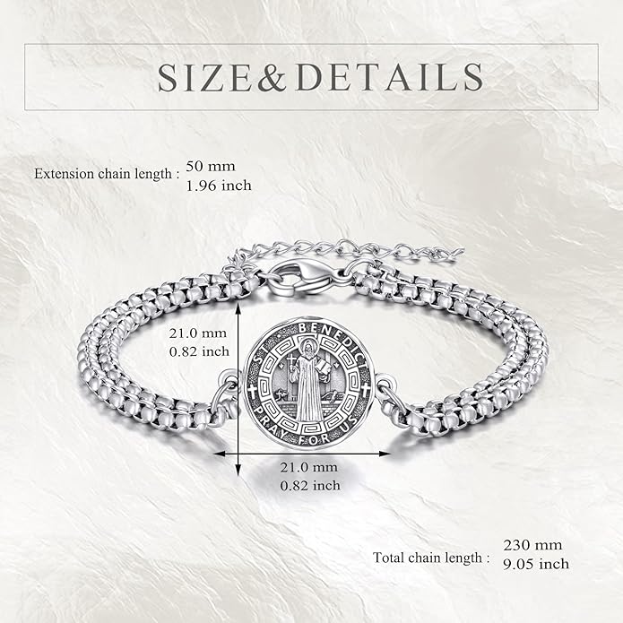 YFN Patron Saint Bracelet Sterling Silver Religious Protector Bracelet Jewelry Gift for Women Men