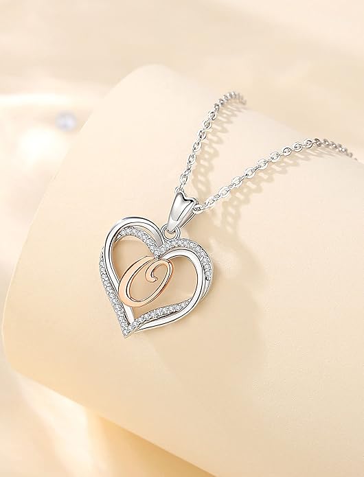 INFUSEU Unique Initial Necklaces for Women Girls Small Heart Letter Jewelry, Meaningful Personalized Gifts