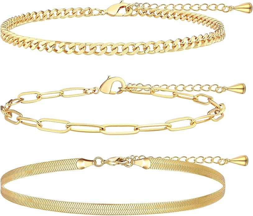 Sterling Silver Anklet Bracelets for Women Waterproof, 925 Sliver Plated CZ & Heart Charm Dainty Layer Anklets for Women Trendy, Simple Chain Anklets Set Gifts for Women, Jewelry Gifts for Her Women Mom Wife Girlfriend